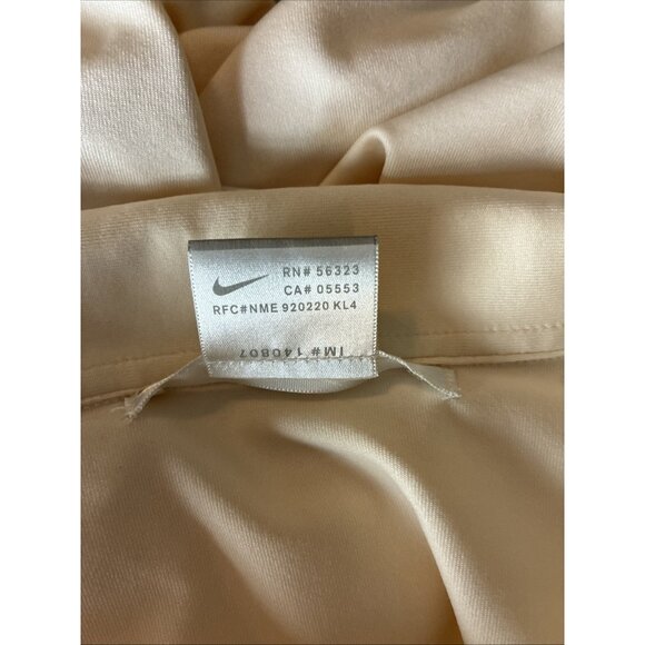 Nike Golf Womens Size M Beige Long Sleeve Polo Shirt Activewear Athletic Top - Picture 7 of 9